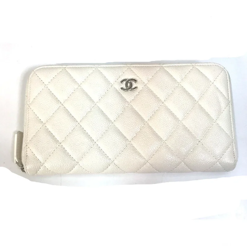 Chanel bags for women who love timeless fashionChanel A50097 Matelasse CC Mark Quilted Wallet Long Wallet White SilverHardware