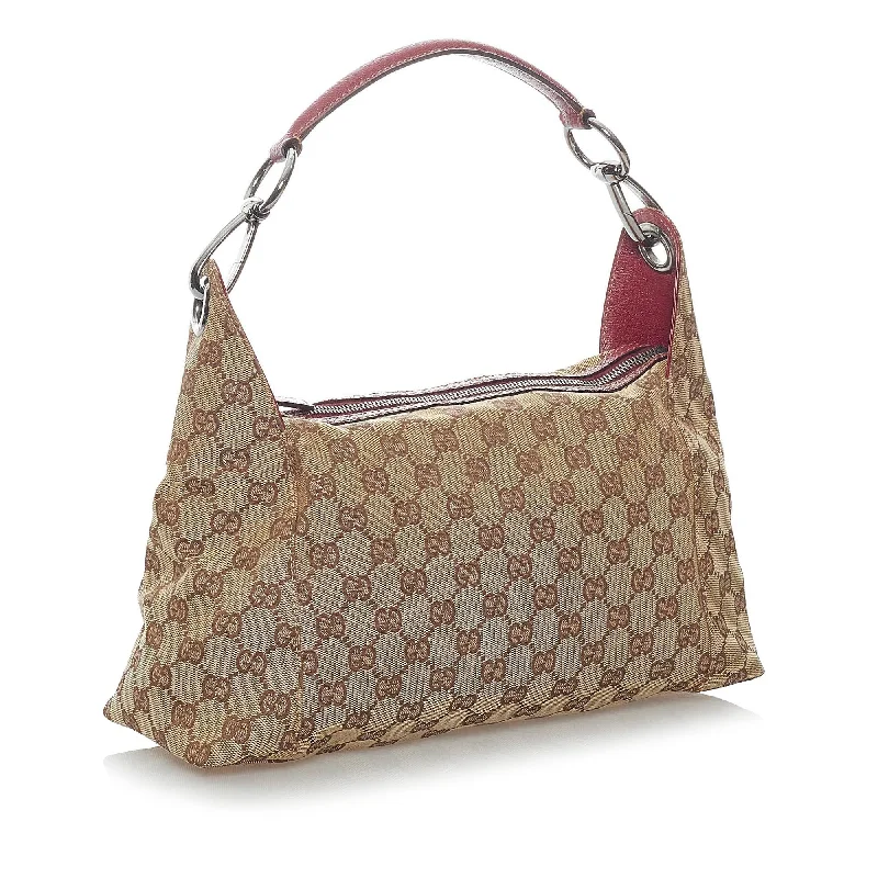 Women Gucci crossbody bags in a bold red colorGucci GG Canvas Pop Hobo Bag (30412)