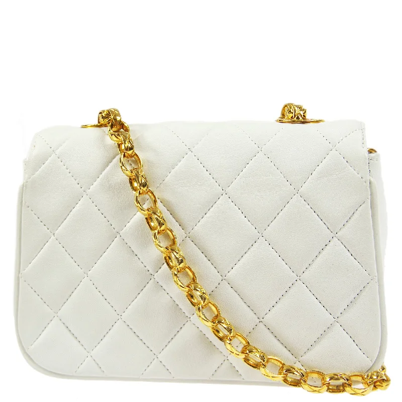 Chanel leather bags for everydChanel 1991-1994 * White Lambskin Bijou Chain Shoulder Bag