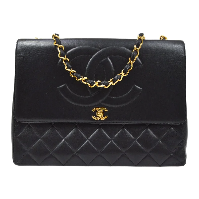 Chanel bags with modern touchesChanel 1991-1994 Black Lambskin Maxi Straight CC Flap