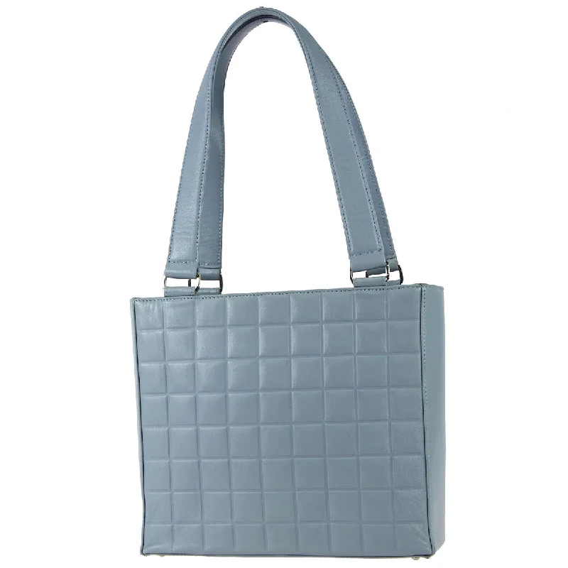 Chanel bags for women who appreciate fine craftsmanshipChanel * 2001-2003 Light Blue Lambskin Choco Bar Tote Handbag