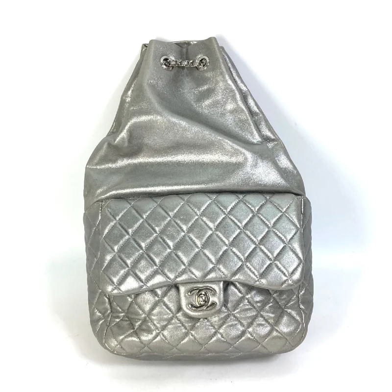 Chanel Small Crossbody Bag for TravelChanel A94417 backpack drawstring Chain Backpack Silver