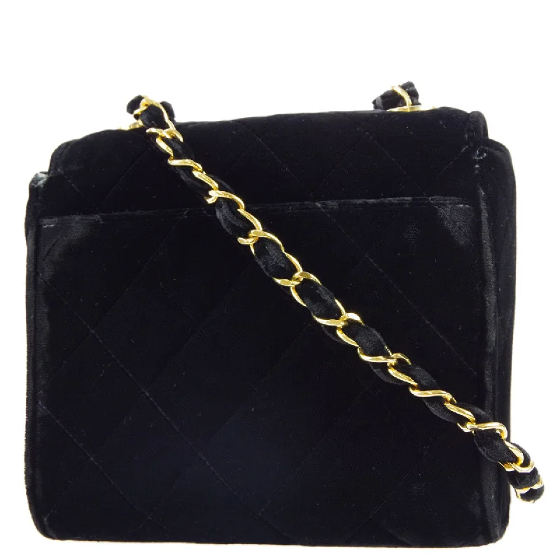 Chanel bags with adjustable chain strapsChanel * 1991-1994 Black Velvet Straight Flap Shoulder Bag