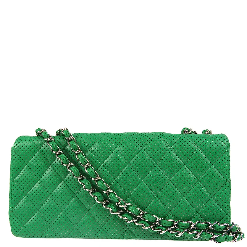 Chanel Vintage Inspired Handbag for Retro LoversChanel * 2006-2008 Green Lambskin Perforated East West Shoulder Bag