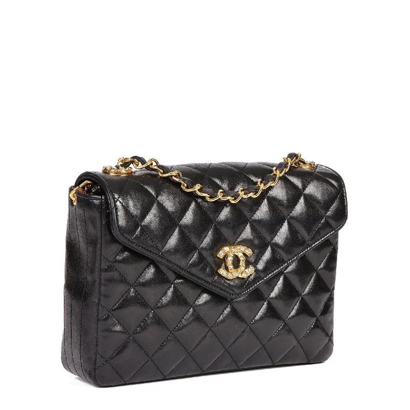 Chanel bags for a polished and professional appearanceChanel Black Quilted Lambskin Vintage Crystal Embellished Mini Flap Bag