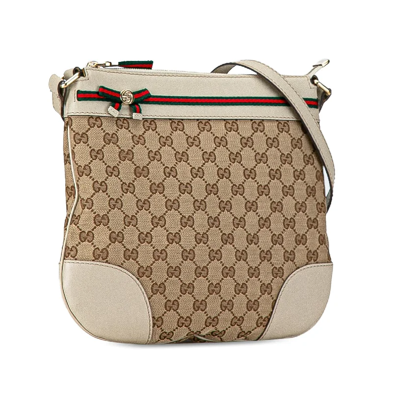 Gucci Marmont bags for women with a contrast - colored interiorGucci GG Canvas Web Mayfair Crossbody Z9RL30)