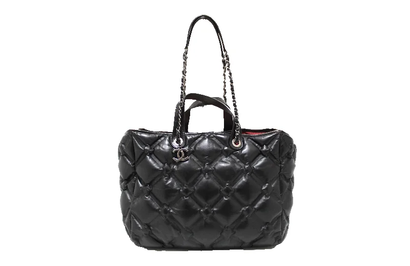 Chanel bags for a polished and professional appearanceChanel Black Bubble Quilted Lambskin Leather Large Tote