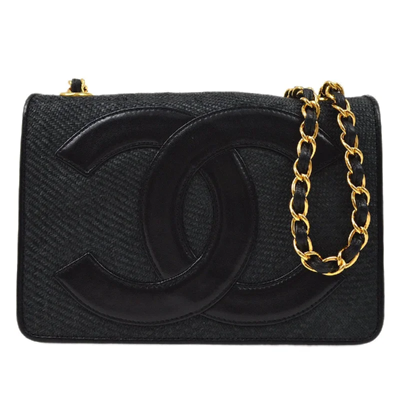 Chanel bags perfect for everyday elegCHANEL 1986-1988 Black Raffia Full Flap Mini