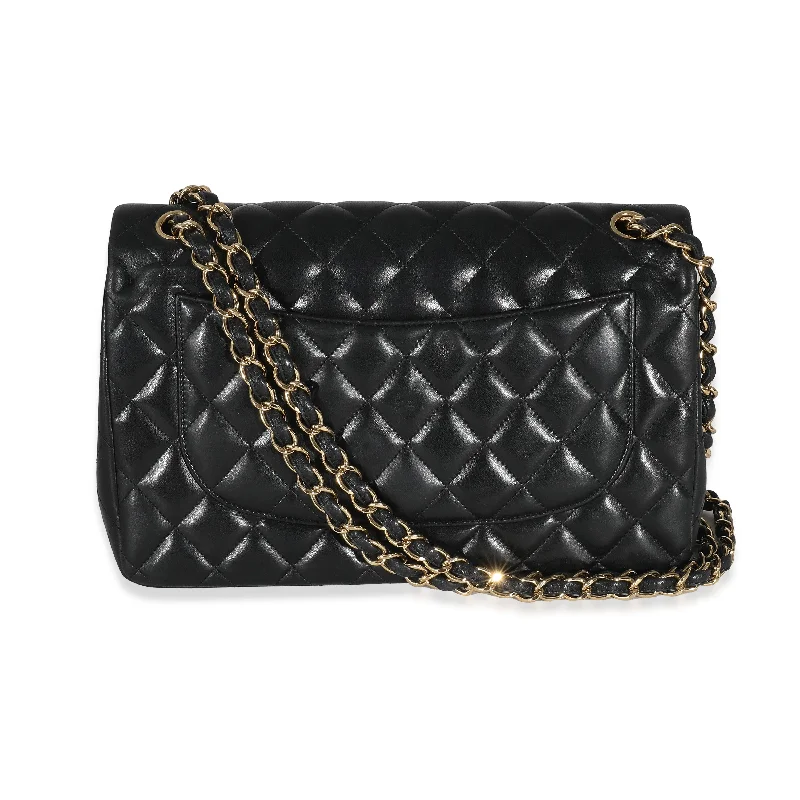 Chanel bags with modern touchesCHANEL Black Quilted Lambskin Jumbo Double Flap Bag