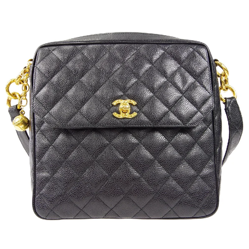 Chanel bags with iconic stitching detailsChanel 1991-1994 Pocket Camera Bag Small Black Caviar