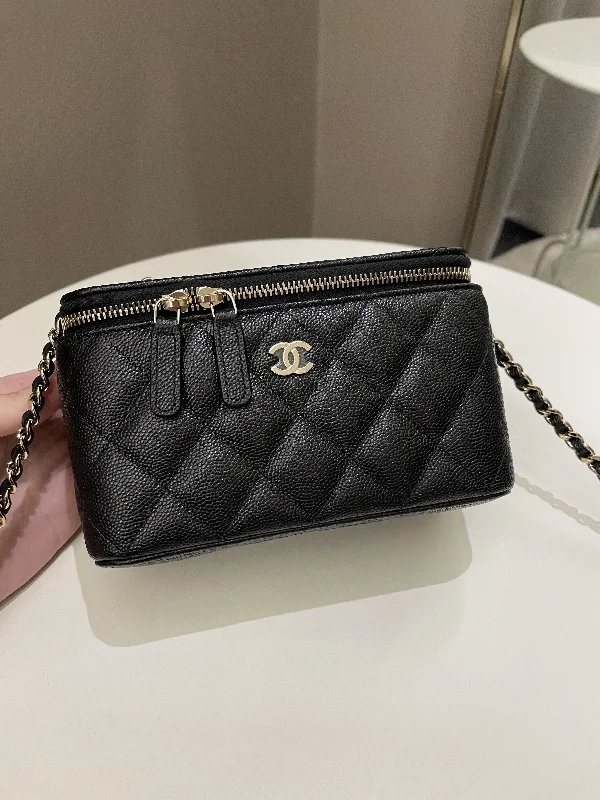 Chanel bags for a polished and professional appearanceChanel Quilted Mini Vanity Rectangular Black Caviar