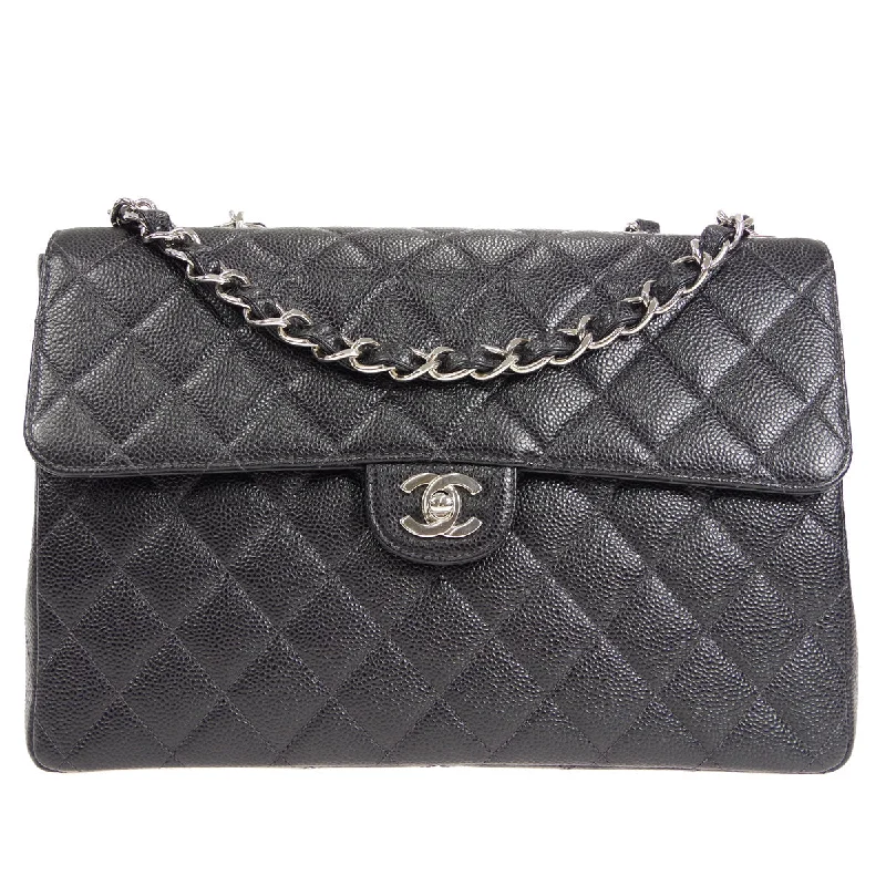 Chanel bags with the perfect balance of luxury and functionalityChanel 2000-2001 Classic Flap Jumbo SHW Black Caviar