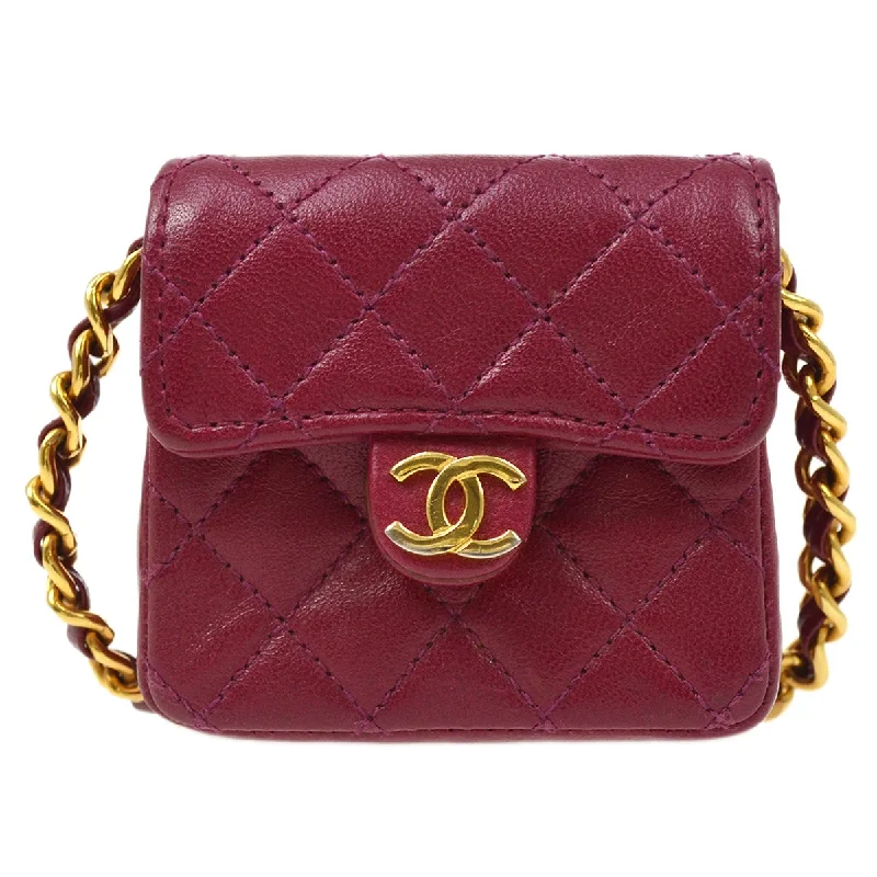 Chanel bags available at online luxury retaileChanel 1989-1991 Pink Lambskin Quilted Pochette Micro