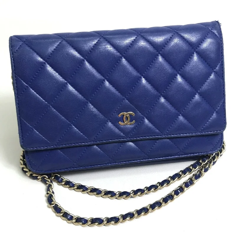 Chanel Luxury Handbag for High - End EventsChanel A33814 CCCC Mark bag chain wallet Shoulder Bag blue GoldHardware