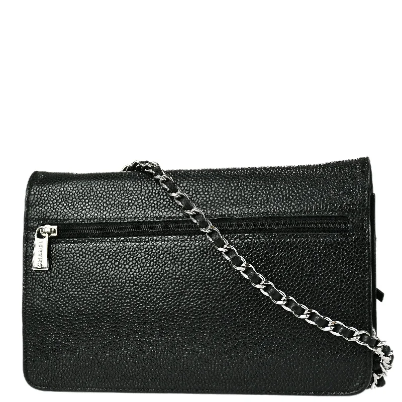 Chanel bags for a polished and professional appearanceChanel 2006-2008 Black Caviar Timeless WOC Wallet on Chain SHW