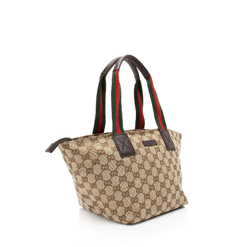 Medium - sized Women Gucci handbags for everyday useGucci GG Canvas Web Small Tote (zJSZ0v)