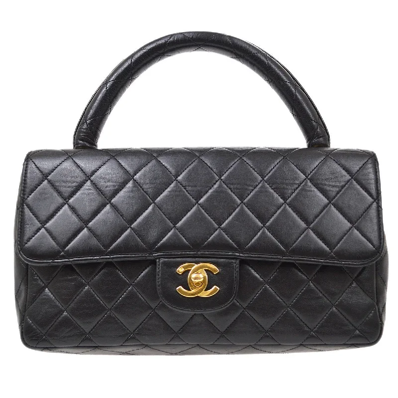 Chanel Medium Tote Bag for Office LadiesCHANEL 1994-1996 Classic Flap Handbag Black Lambskin