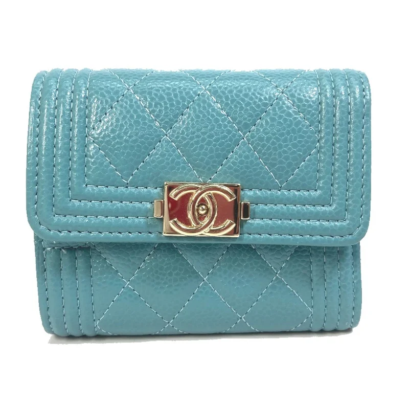 Chanel bags perfect for everyday elegChanel A84068 CC Mark Small Compact Wallet Trifold wallet blue GoldHardware