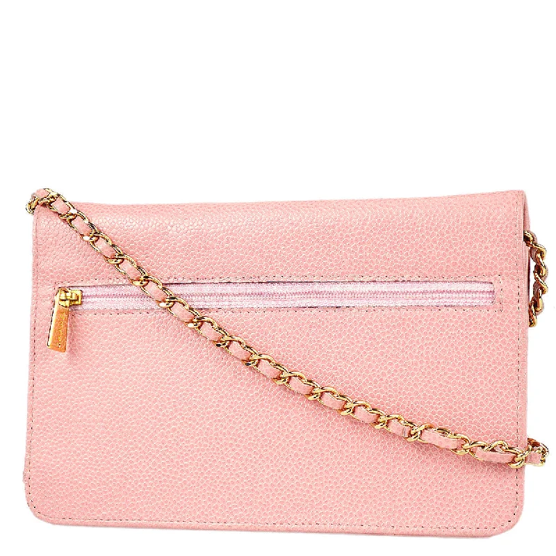 Chanel Limited Edition Handbag for CollectorsChanel 2004-2005 Pink Caviar Timeless WOC Wallet on Chain