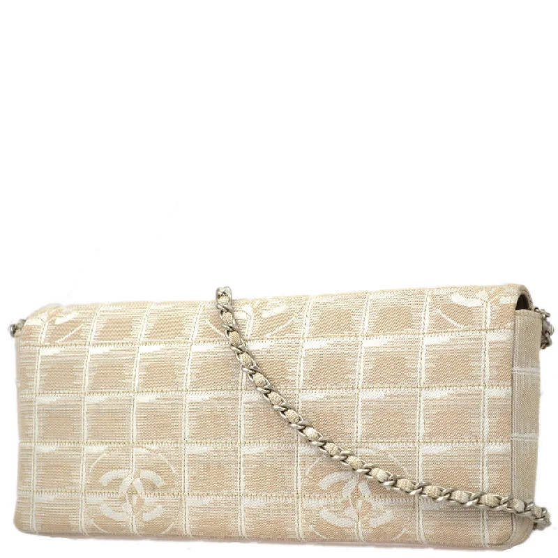 Chanel bags with gold, silver, and pearl accentsChanel 2001-2003 Nylon East West New Travel Line Flap Bag