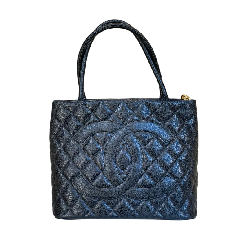 Chanel bags for women with a taste for high fashionCaviar Quilted Vintage Medallion Tote Black GHW