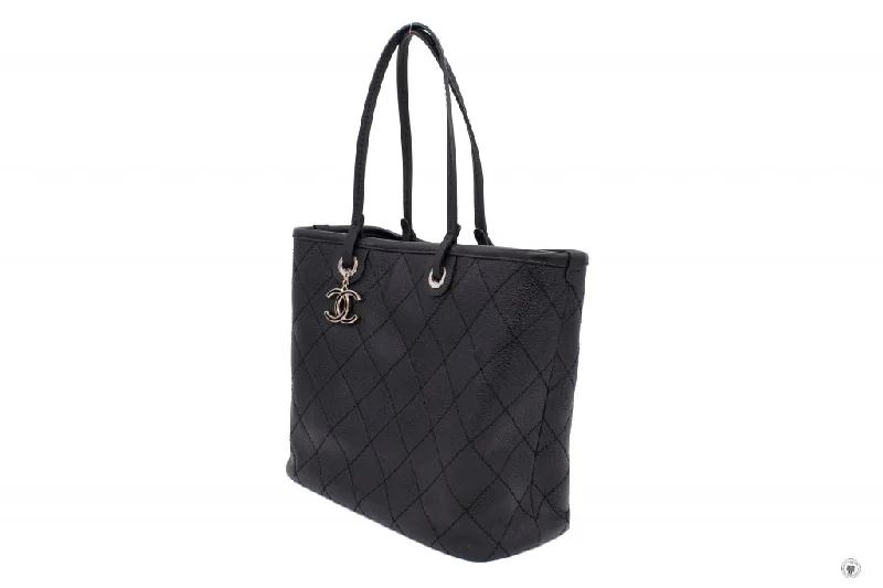 Chanel bags with exclusive seasonal designs and materialsChanel A92212 CC Black Caviar Tote Bag Shw