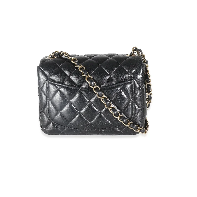 Chanel leather bags for everydCHANEL Black Quilted Lambskin Mini Square Flap Bag