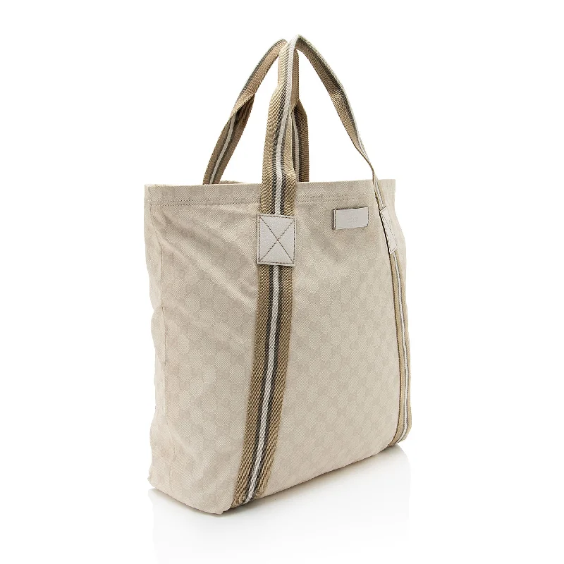 Women Gucci Sylvie bags featuring the signature web stripeGucci GG Canvas Web Original Tote (BIJnRj)