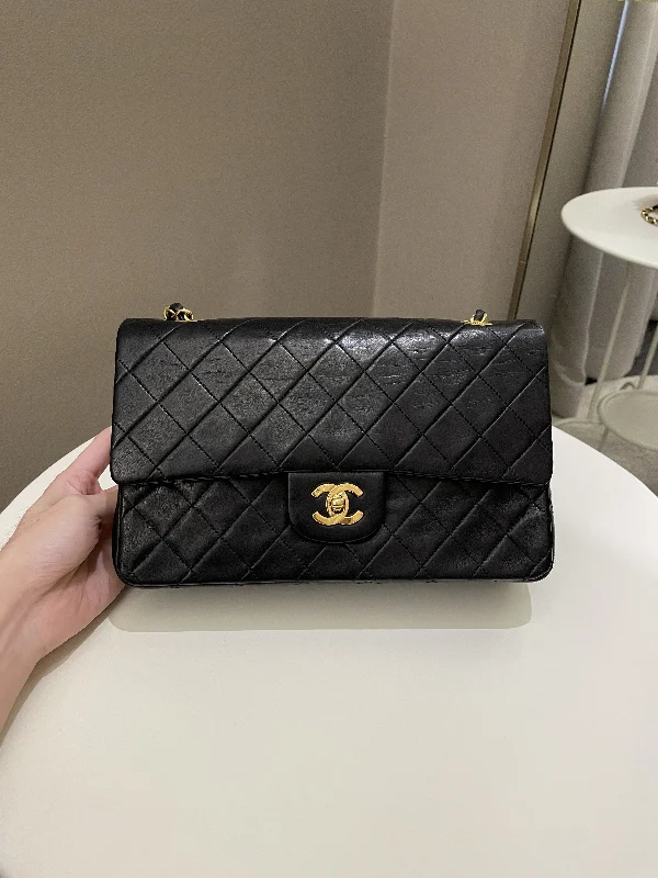 Chanel bags for the minimalist fashionChanel Vintage Classic Quilted Medium Double Flap Black Lambskin