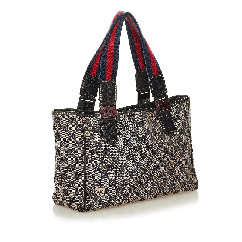 Women Gucci tote bags in GG Supreme canvas for a branded feelGucci GG Canvas Web Handbag (34925)