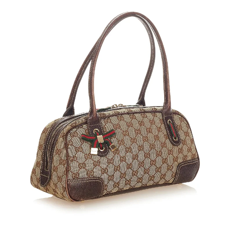 Gucci handbags for women with a patent - leather finishGucci GG Canvas Princy Shoulder Bag (25151)