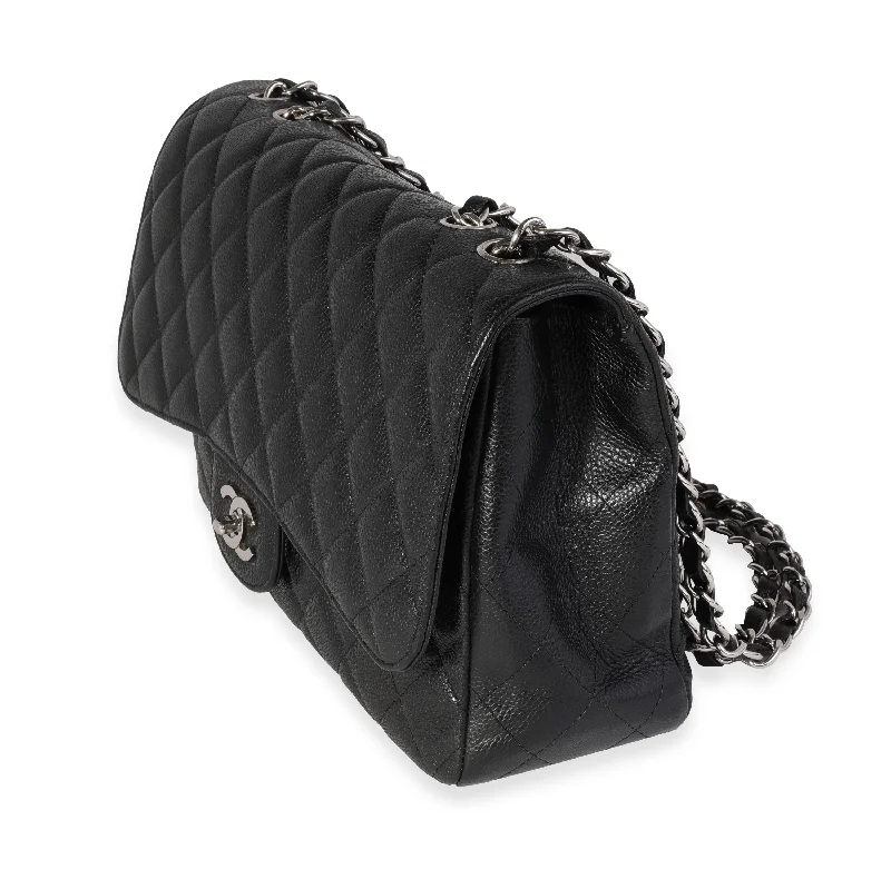 Chanel Limited Edition Handbag for CollectorsChanel Black Quilted Caviar Jumbo Classic Single Flap Bag