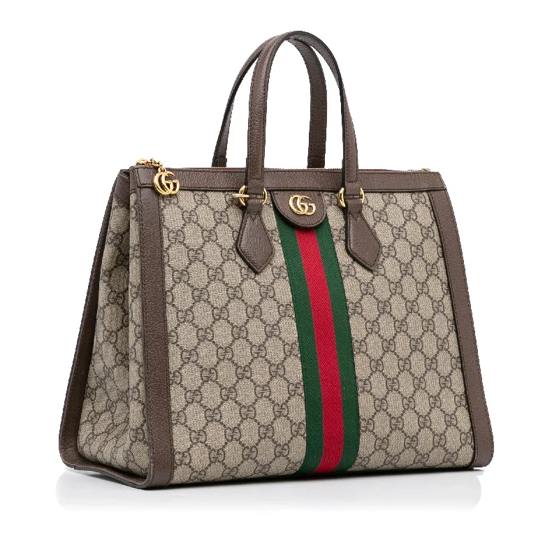 Women Gucci bags with a snap - button closure and a decorative charmGucci GG Supreme Ophidia Satchel (SHG-MBJHi8)