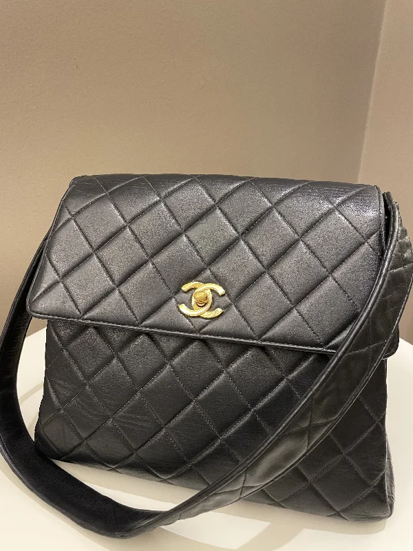 Chanel bags with gold, silver, and pearl accentsChanel Vintage Shoulder Cc Flap Bag Black Lambskin