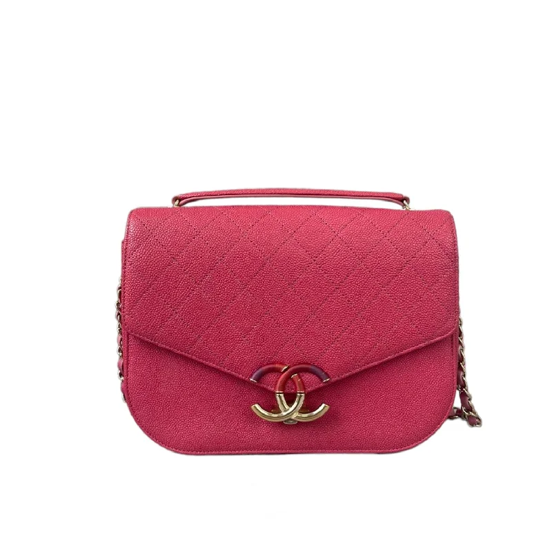 Chanel Designer Handbag with Unique DesignCoco Cuba CC Flap Caviar Red GHW