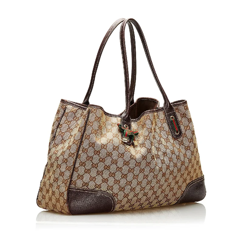 Gucci tote bags for women with a water - resistant coatingGucci GG Canvas Princy Tote (35576)