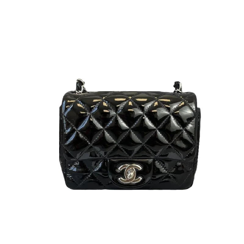 Chanel bags for women who love timeless fashionClassic Patent Mini Square Black SHW