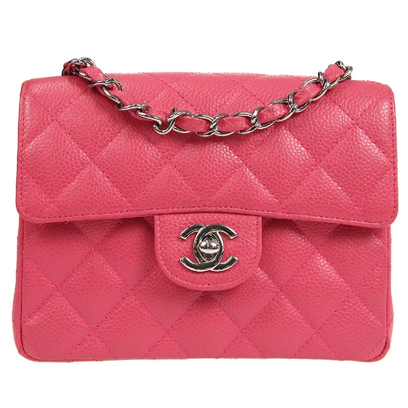 Chanel bags in luxury boutiques worldwideCHANEL * 2006-2008 Classic Square Flap Mini 17 SHW Pink Caviar