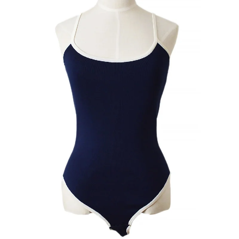 Chanel bags with modern touchesCHANEL 1996 Navy Cotton Bodysuit #40