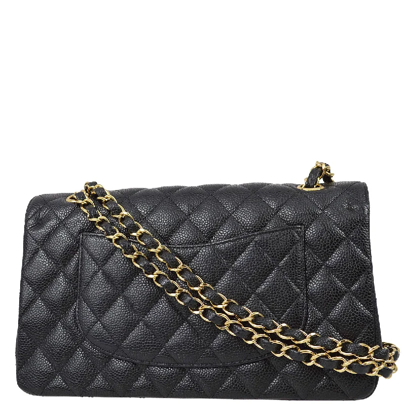 Chanel Black Handbag for Business MeetingsChanel 2008-2009 Black Caviar Medium Classic Double Flap Bag