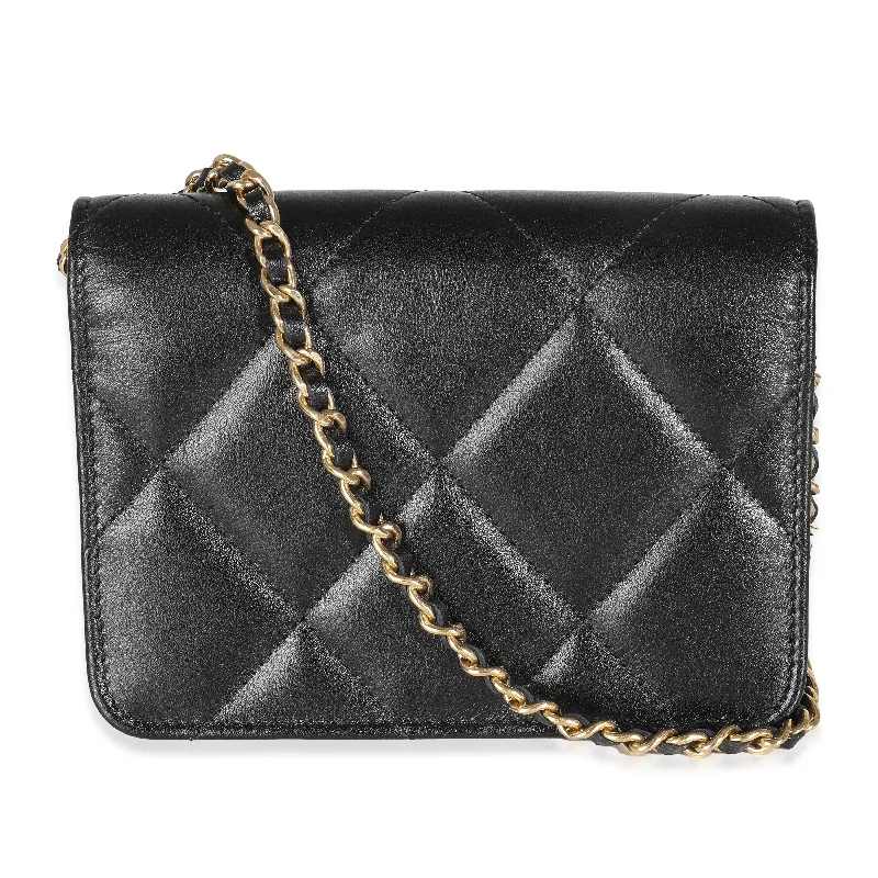 Chanel bags for the minimalist fashionCHANEL Black Quilted Calfskin Strass Mini Flap Bag