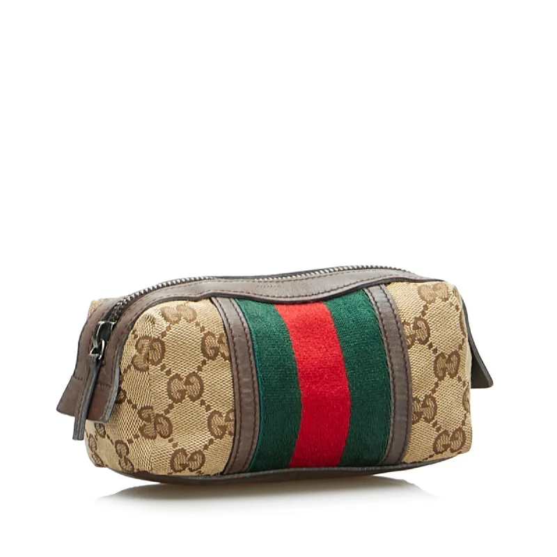 Gucci Marmont bags for women with gold - toned hardwareGucci GG Canvas Web Pouch (EoxIeS)