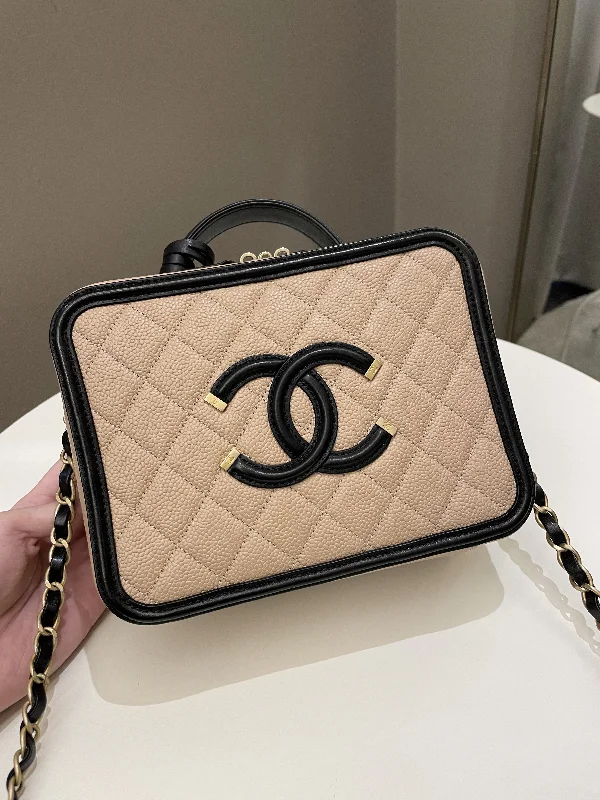 Chanel Limited Edition Handbag for CollectorsChanel Filigree Vanity Case Dark Beige Caviar