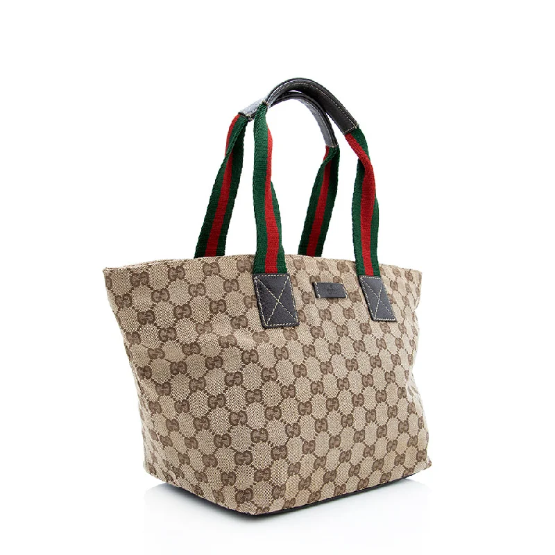 Ladies Gucci Dionysus bags with a star - shaped charmGucci GG Canvas Web Small Tote (SHF-18914)