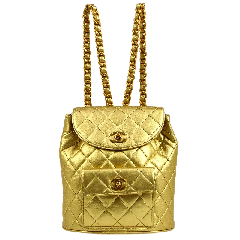 Chanel bags for women who love timeless fashionChanel 1991-1994 DUMA Backpack Large Gold Lambskin