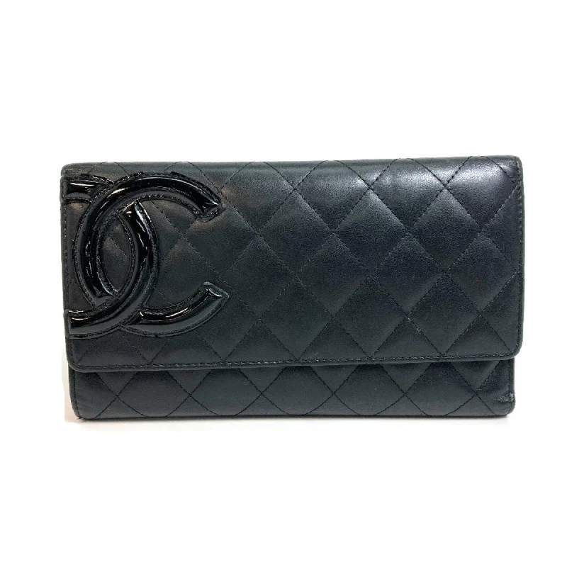 Chanel bags with the perfect balance of luxury and functionalityChanel A46645 Cambon Line Trifold Long Wallet Black