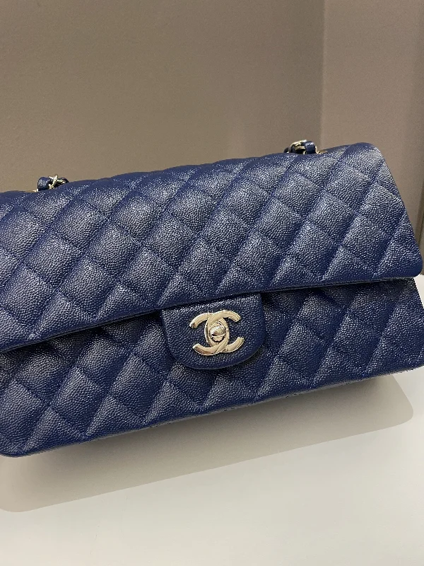 Chanel bags for a polished and professional appearanceChanel Classic Quilted Medium Double Flap Dark Navy Caviar