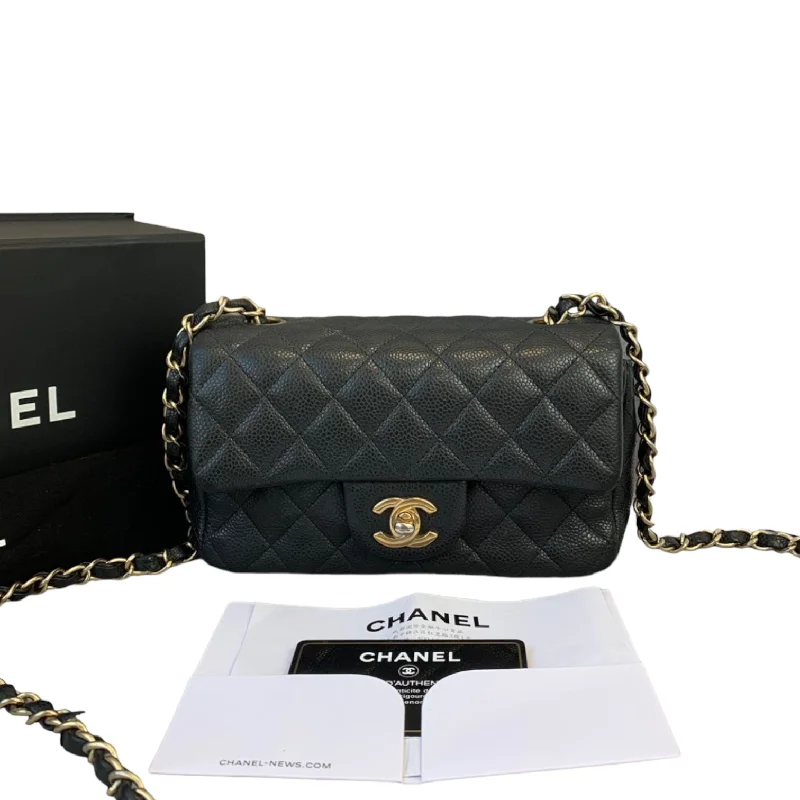 Chanel bags for women who appreciate fine craftsmanshipMini Rectangle Flap Caviar Black GHW