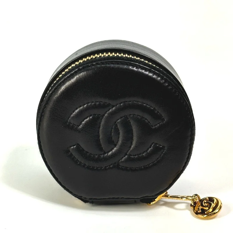 Chanel Quilted Leather Shoulder Bag for FashionistasChanel A02786 CC Mark CC jewelry case pouch ring case ring Accessory case Black