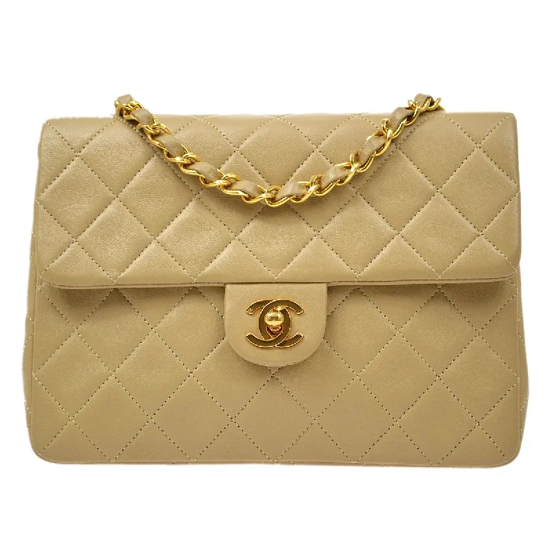 Chanel Vintage Inspired Handbag for Retro LoversCHANEL 1989-1991 Classic Square Flap 20 Beige Lambskin